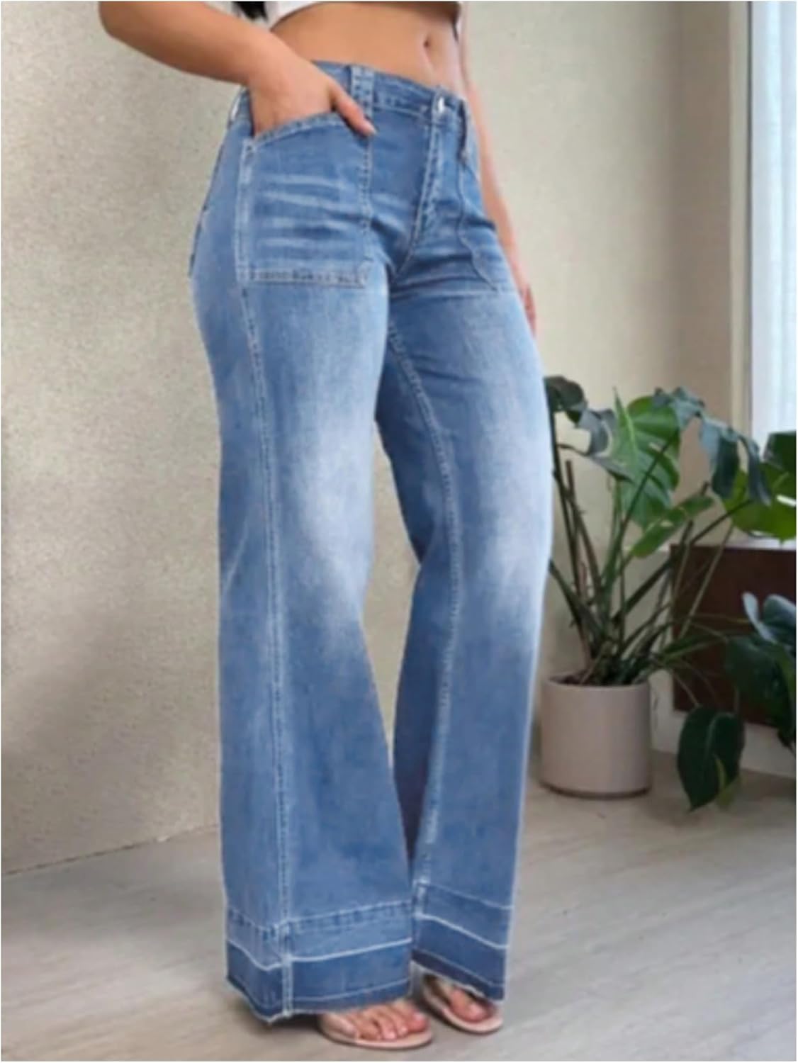 GORGLITTER Women's Baggy Jeans Low Rise Boyfriends Wide Leg Denim Pants - Image 3