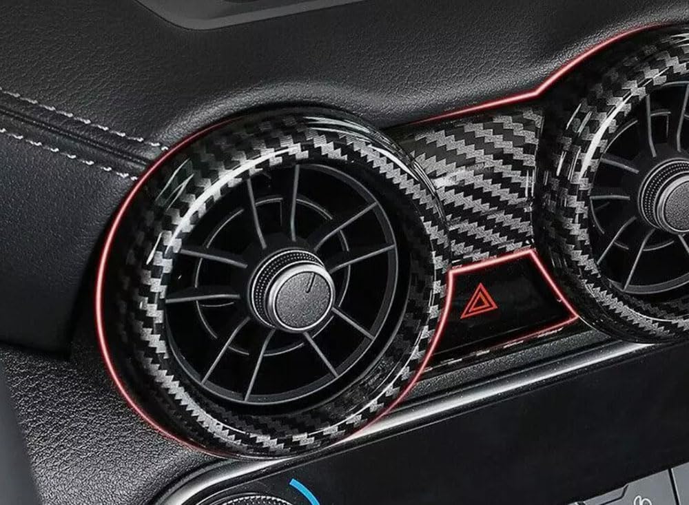 Car Accessories Fit for Nissan Sylphy Sentra 2020-2023 ABS Carbon Fiber Interior Console Middle Air Vent AC Outlet Cover Trim 1PC Set