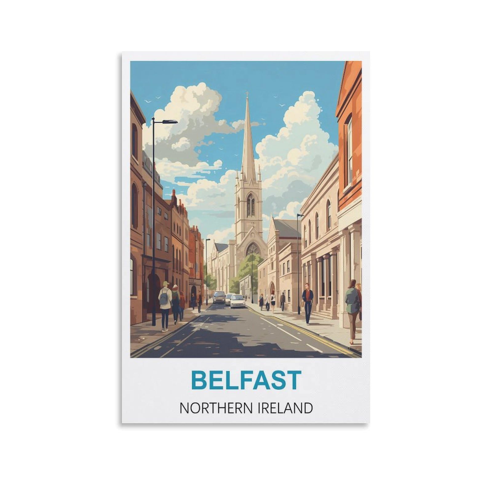 HSAYYIII Belfast Northern Ireland Vintage Travel Posters 08x12inch(20x30cm) Canvas Art Poster And Wall Art Picture Print Bedroom Decor