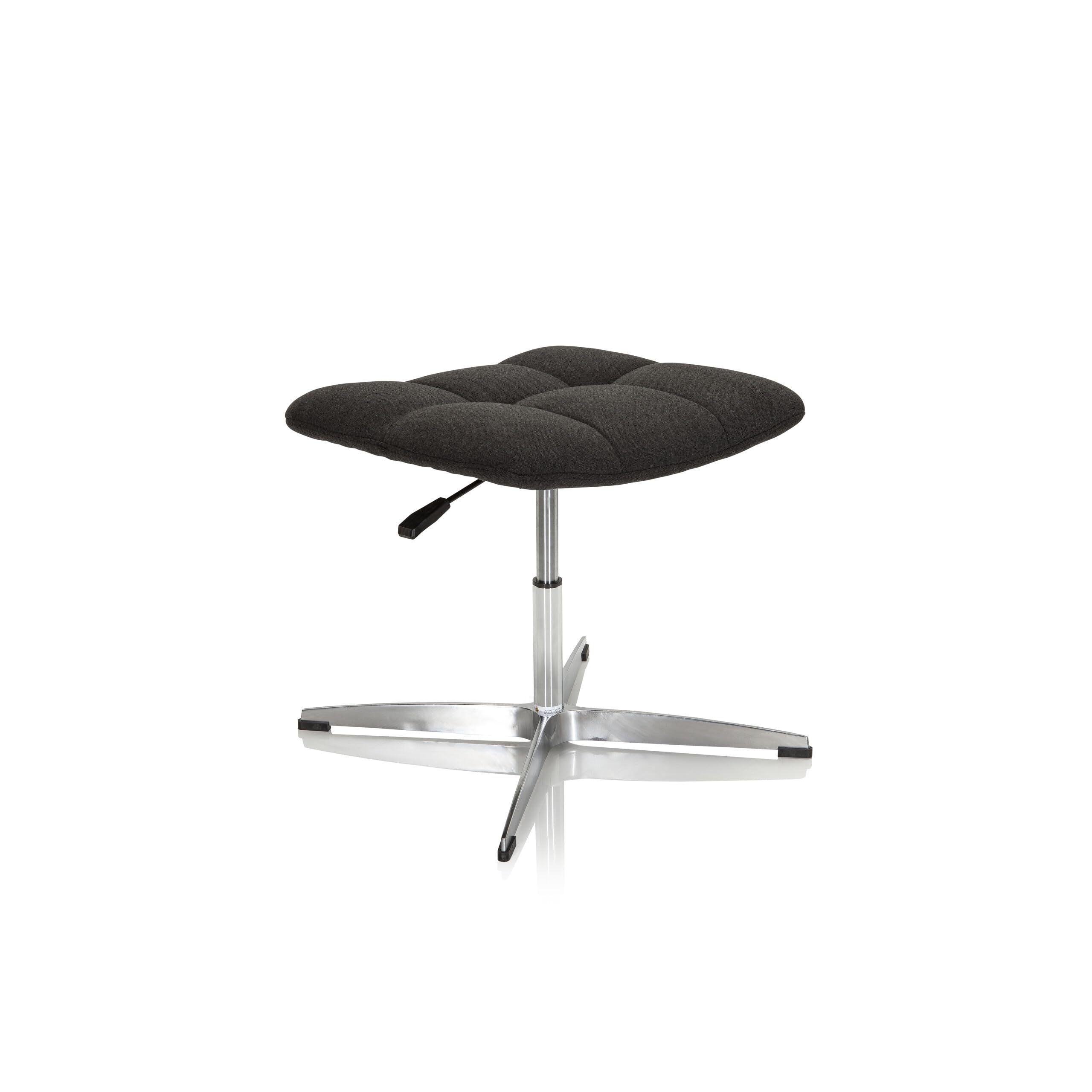 HJH Office 671005 Sgabello con Sedile Imbottito SARANTO Tessuto, regolabile in altezza, Pouf in stile retró, Nero