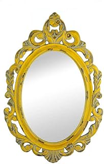 Accent Plus Vintage Hannah Yellow Mirror 13.5x0.5x23.5