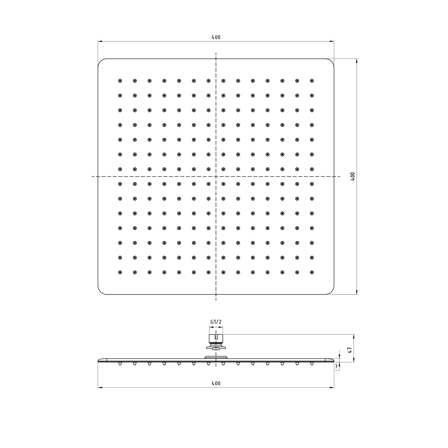 Stilform Luxury - Doccia a pioggia in acciaio INOX, 40 x 40 cm, ultra piatta, colore: Nero opaco