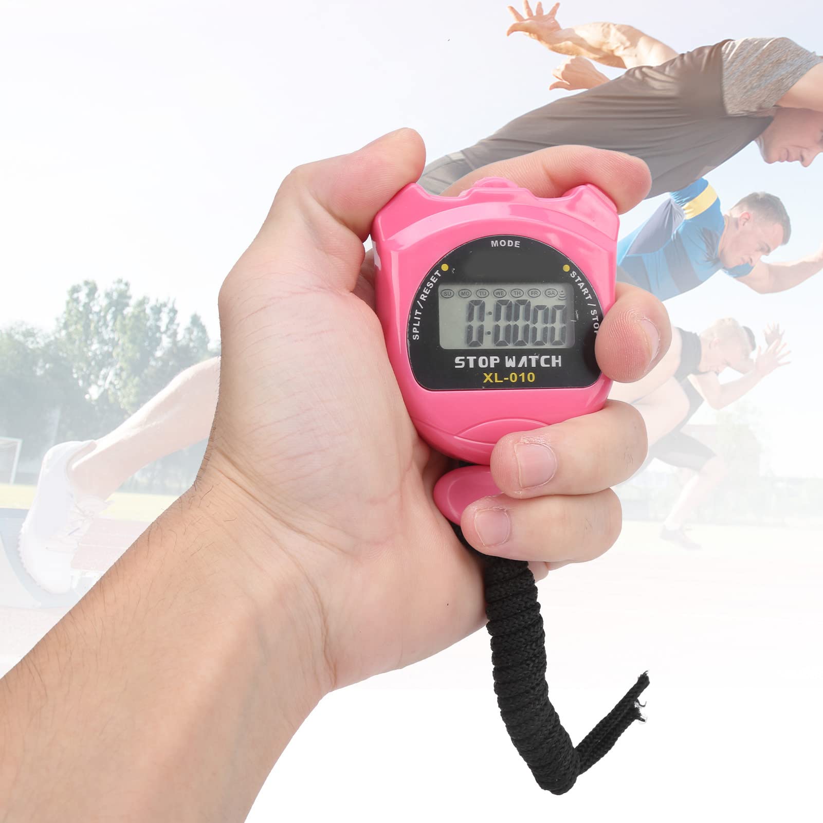 Voluxe Minuterie Électronique de Sport, Chronomètre Rose Imperméable pour Compétitions et Forme Physique
