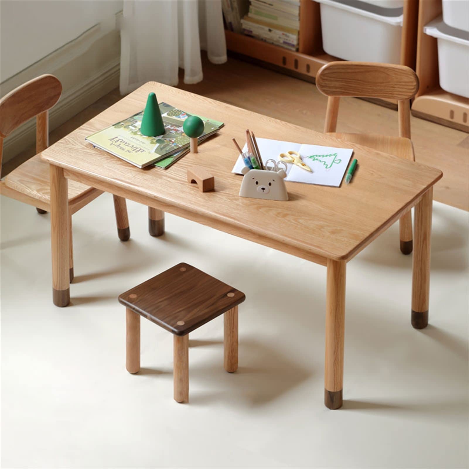 TOMYEUS Stół do nauki dla dzieci dzieci piszących ręcznie robiony dąb stół dla dzieci nauka Kerning Student Writing Toy Desk Student Student Pisanie Stół Student