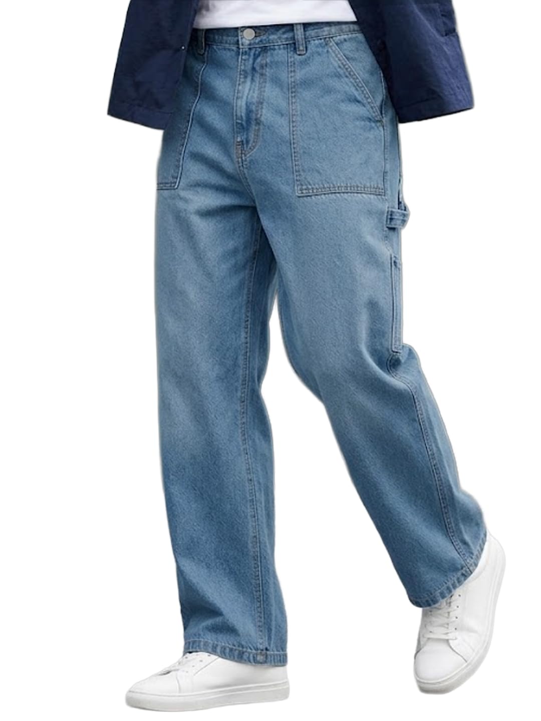 urbano plus Men's Loose Baggy Fit Cargo Carpenter Jeans with 6 Pockets Non-Stretchable-picture-28