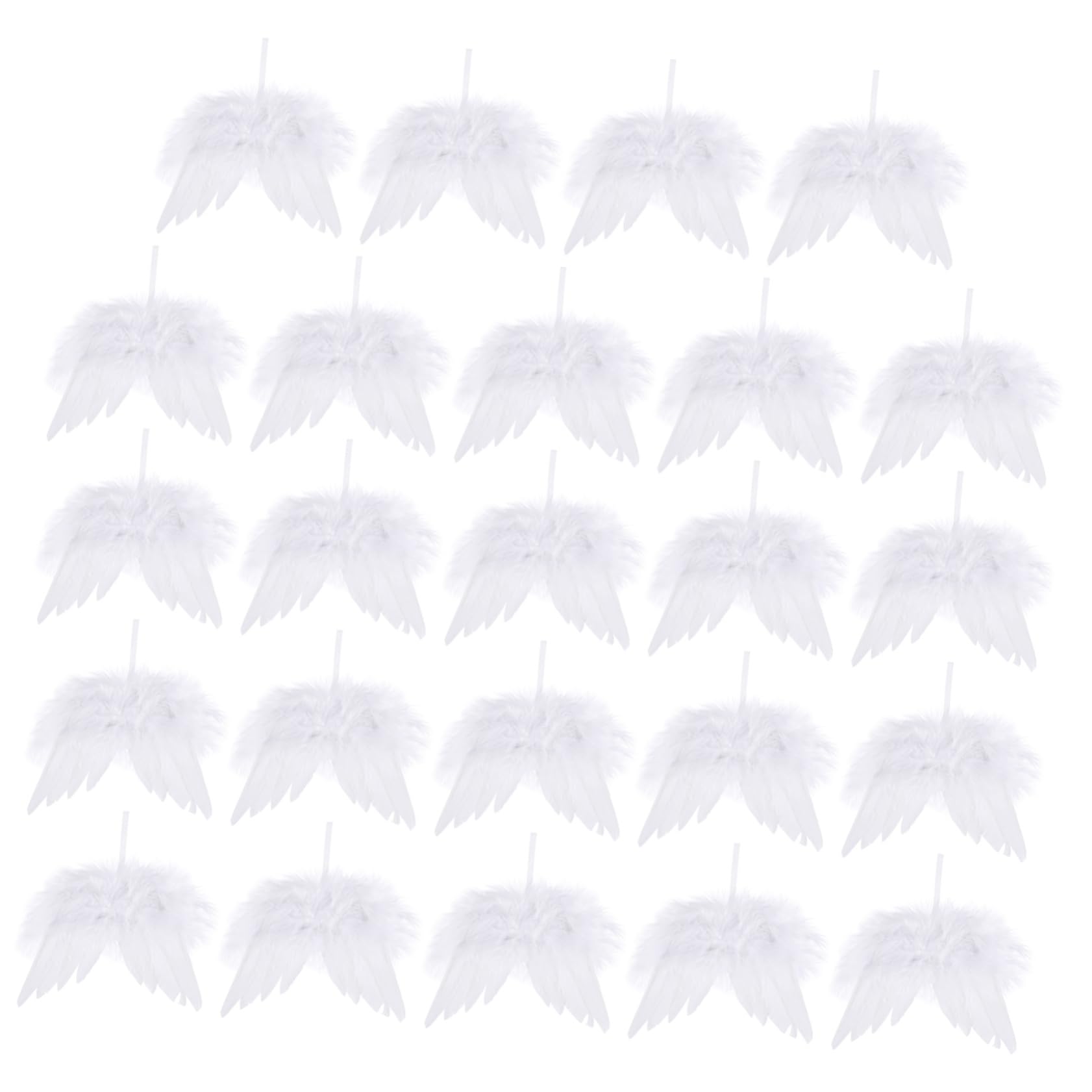 24 Piezas Charm de Alas de Plumas Angel Colgante Navideño Decoración de Alas de Ángel Suministros Navideños de Ángel