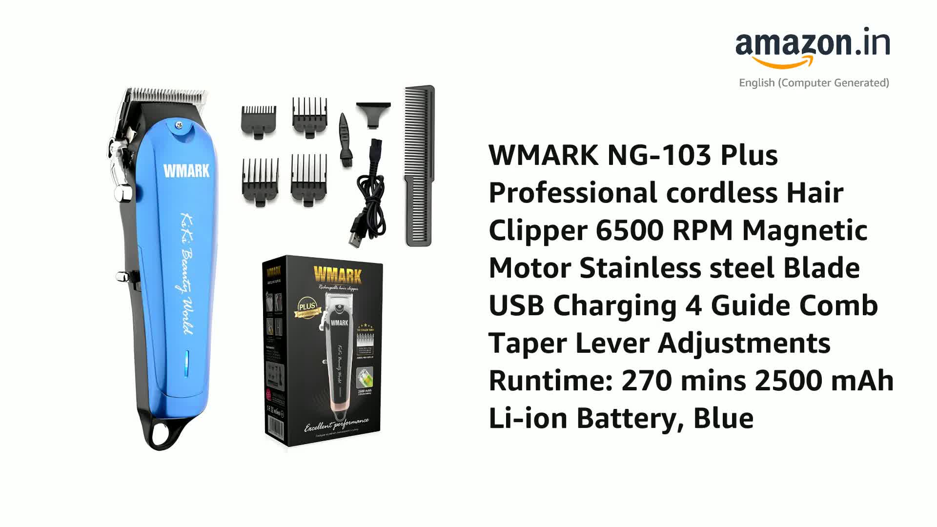 WMARK NG-103 Plus Professional cordless Hair Clipper 6500 RPM