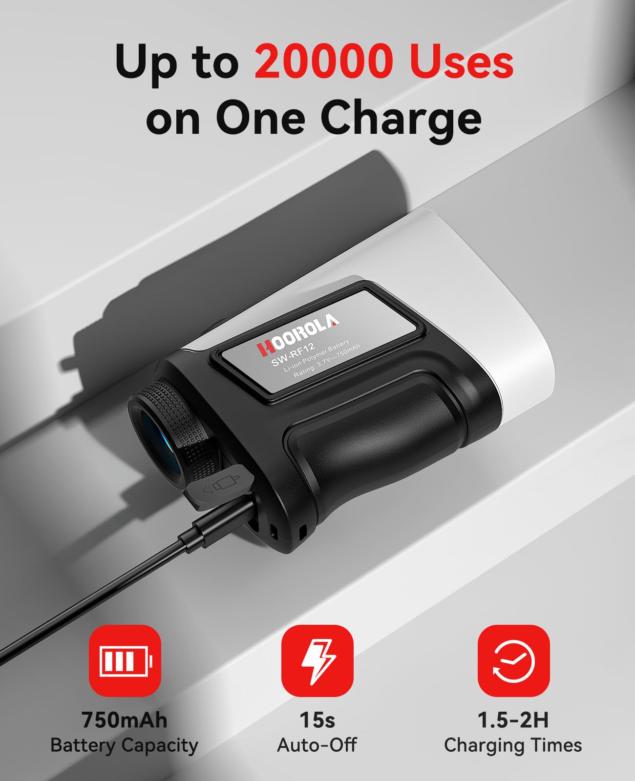 Hoorola Range Finder Golf, 1200 Yards Rangefinder with Slope, Magnetic Stripe, 7X Magnification, IP54 Water Resistant, Rechargeable Battery, Flag Pole Lock Vibrate, Golf Accessories Gift for Men Women