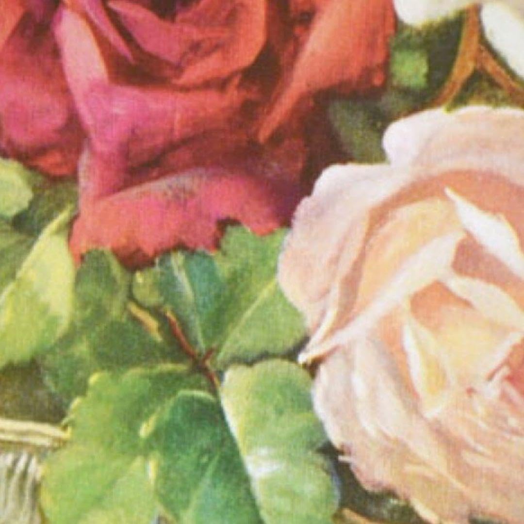 イタリア直輸入　クルーガー作品 　『薔薇と銀水盤』　ゴールド額縁　前面ガラス張り イタリア直輸入 クルーガー作品 『薔薇と銀水盤』 ゴールド額縁 前面