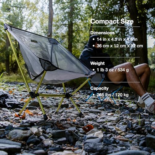 Helinox Chair Zero LT, 1.12 lbs Lightweight Camping Chair, Durable Ripstop, Compact Size, Portable and Packable Seat, Strong and Ultralight Frame, Backpacking Travel Essential, Cyan - Image 6