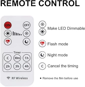 Remote Control for LED Light Strip Controller for Window Strip Lights (Single Color Remote Control)