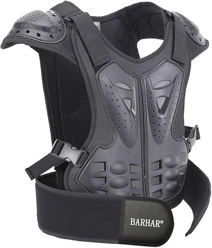 Miniatura 2 de Chaleco protector de columna vertebral del pecho para niños, equipo de protección para motocross, esquí, snowboard, color negro