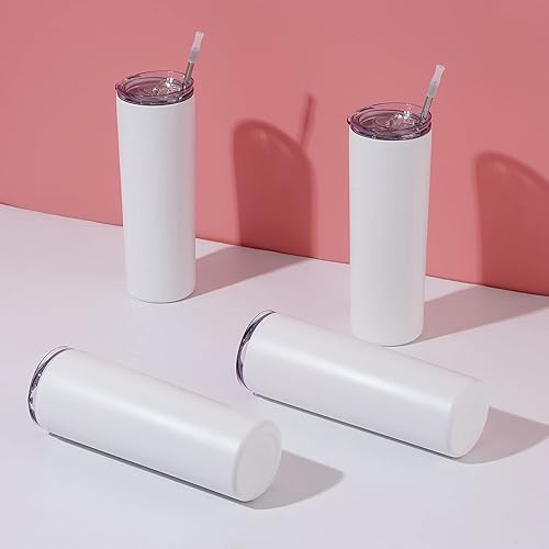 Miniatura 3 de Paquete de 4 vasos delgados de acero inoxidable vasos de viaje con aislamiento vaso delgado de 20 onzas para agua vaso con aislamiento de doble