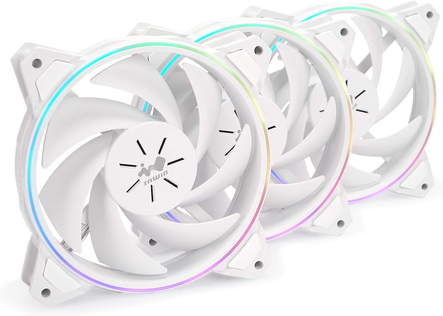 IN WIN Sirius Pure 120mm White Addressable RGB Fan (ASP120) for Desktop Computers