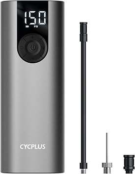 CYCPLUS Tire Inflator Portable Air Compressor, 150 PSI Cordless Air Pump with Digital LCD Screen Pressure Gauge, Electric Pump for Car, Motorcycle, Bicycle and Balls