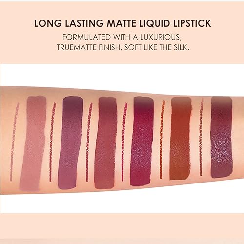 Miniatura 3 de Melemando Kit de 2 lápices labiales líquidos mate y delineador de labios, kit de maquillaje de labios en un solo paso, impermeable, de larga