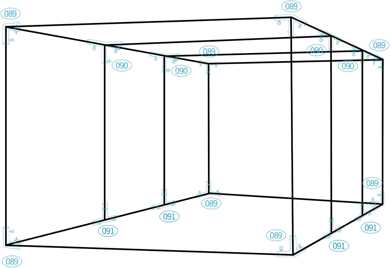 Aoneky 1 3/8" Baseball Batting Cage Frame Corner Kit - Fits 1" EMTs - Connectors for 35ft Cage