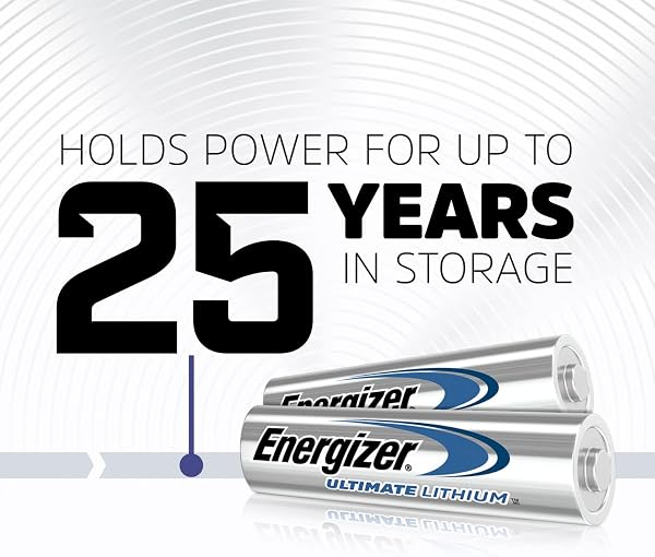 Energizer Ultimate Lithium AA Batteries (4 Pack) - World's Longest Lasting Double A Battery - Ideal For High Drain Devices - 100% Recyclable Plastic Free Packaging - 25 Year Shelf Life - 2