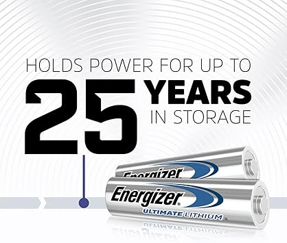 Energizer Ultimate Lithium AA Batteries (4 Pack) - World's Longest Lasting Double A Battery - Ideal For High Drain Devices - 100% Recyclable Plastic Free Packaging - 25 Year Shelf Life