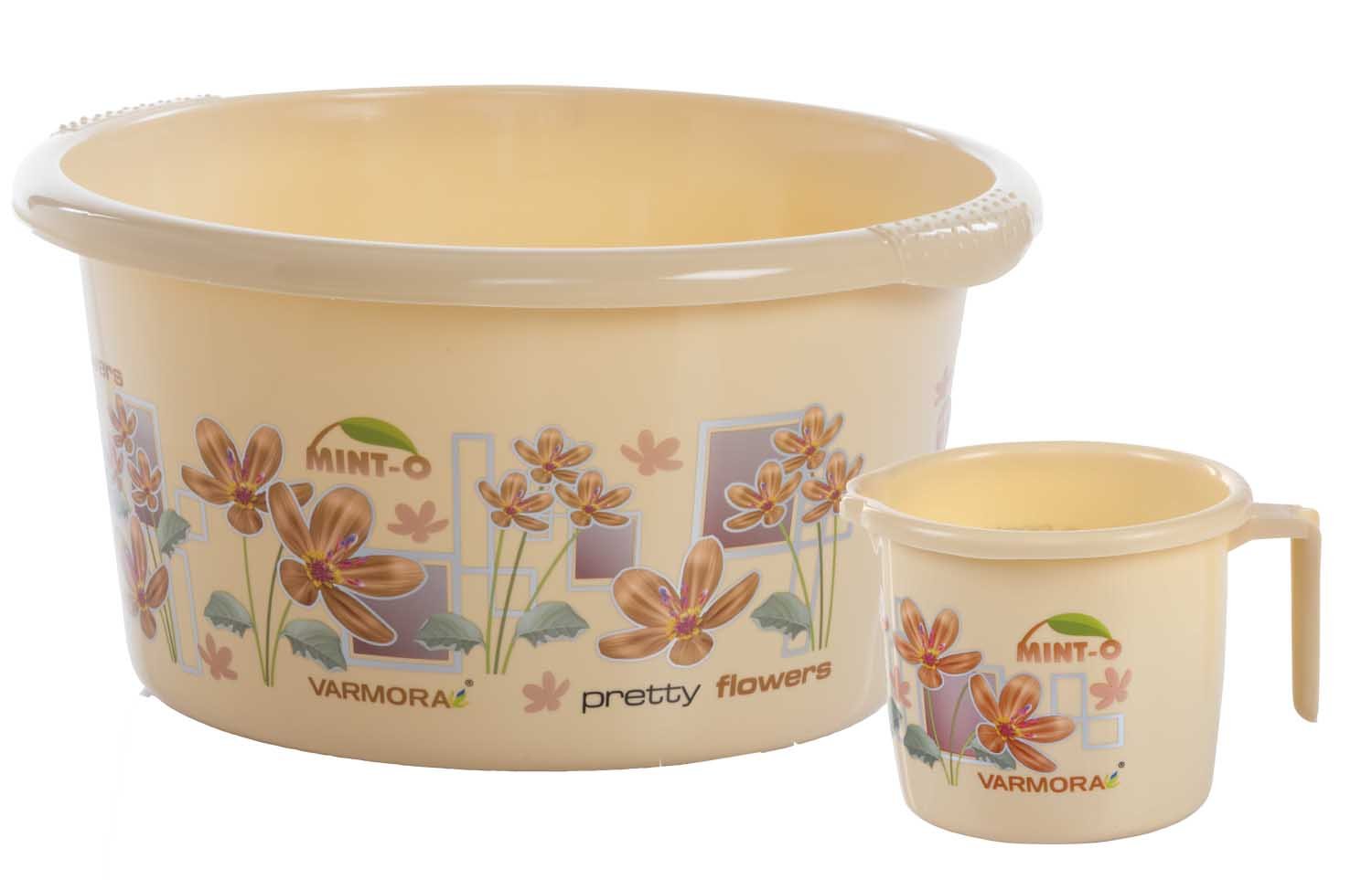 Varmora Ultramorden Design Bathroom Bucket And Mug Set(1 Piece Of Mug