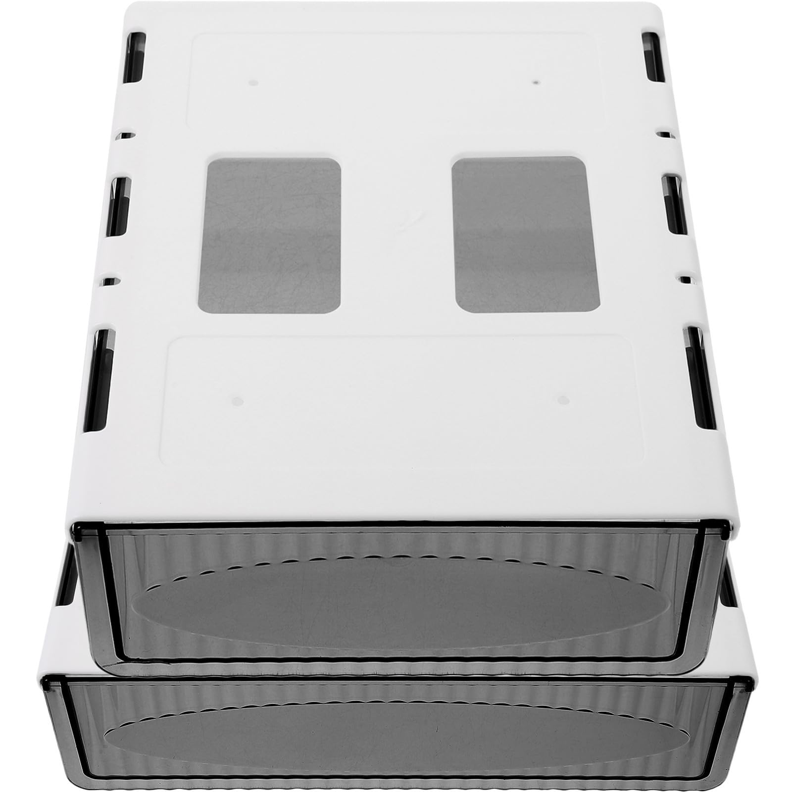 CRAFTHROU 2 Cajones Adhesivos de Plástico Negro para Organizadores de Escritorio Gran Capacidad y Resistencia al Desgaste, Ideales para Oficina y Tocador