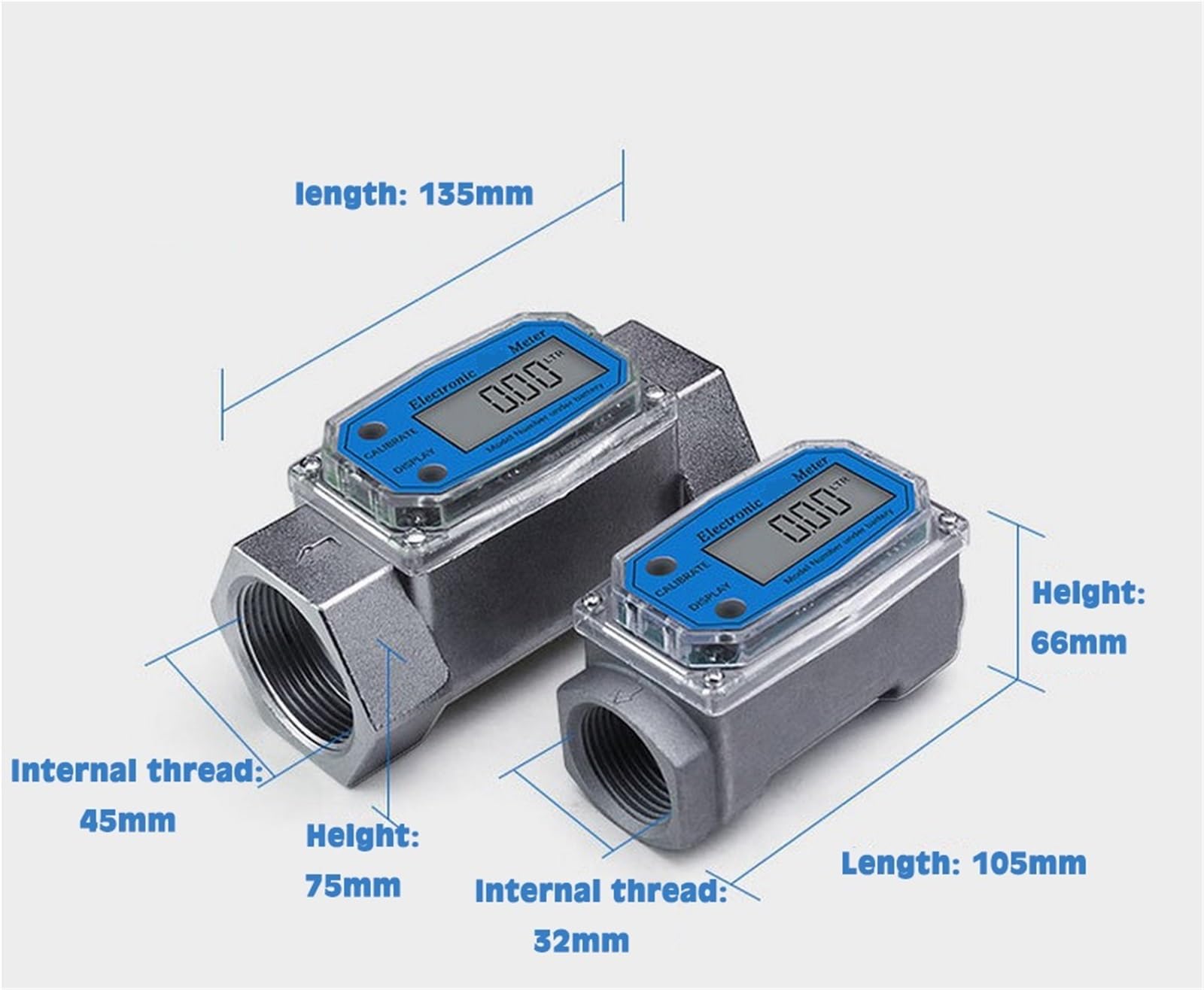 Digitaler Durchflussmesser, LCD-Anzeige, Sensor, Zähler, Wasserdurchflussmesser(1.5 inch)