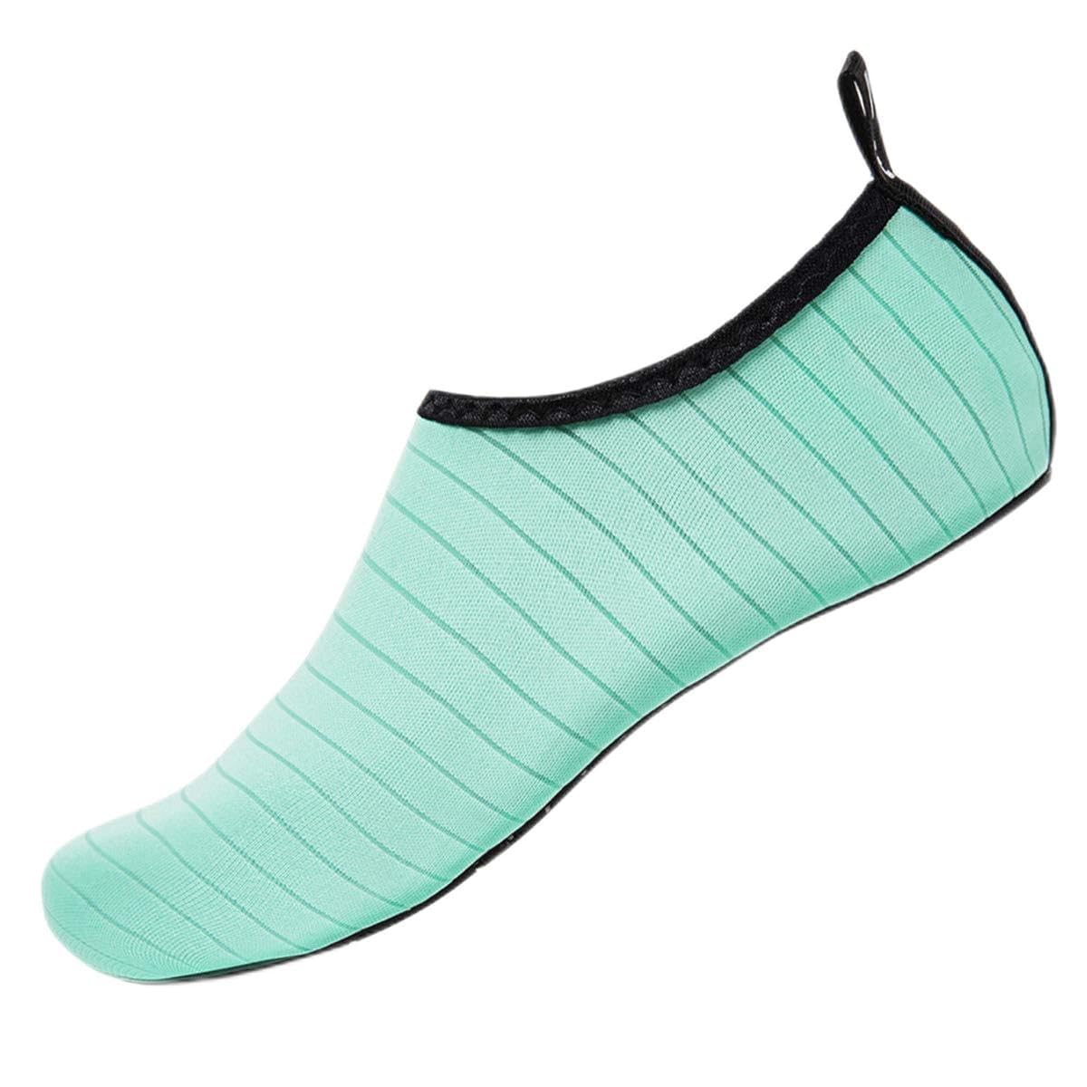 Womens and Mens Kids Water Shoes Barefoot Quick-Dry Aqua Socks for Beach Swim Surf Yoga Exercise (TW.Green, L)-image-8