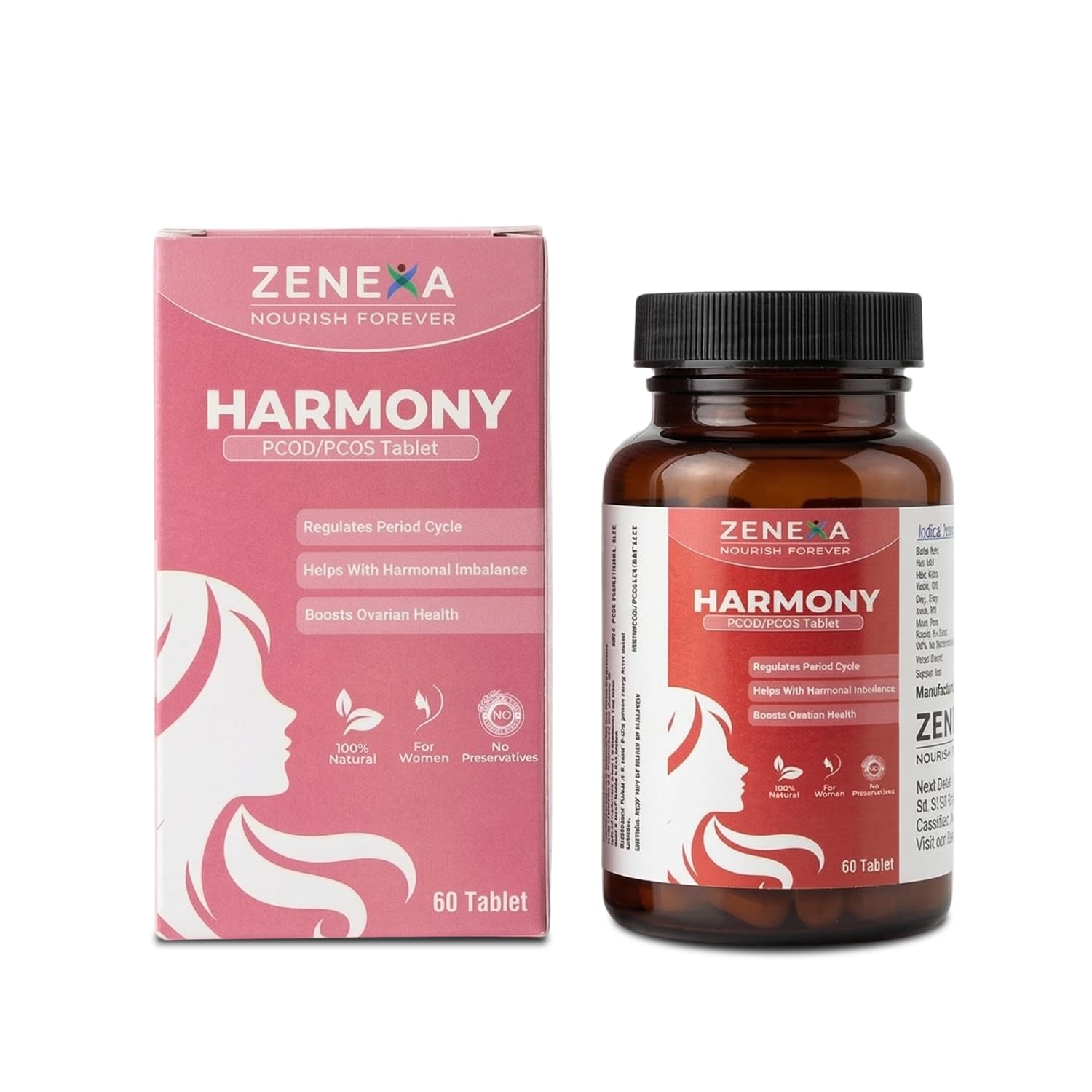 Harmony Women's Nutritional Supplement | Myo-Inositol, D-Chiro Inositol, CoQ10, Vitamin B12 & Zinc | Women's Wellness Formula | 60 Tablets-image-7
