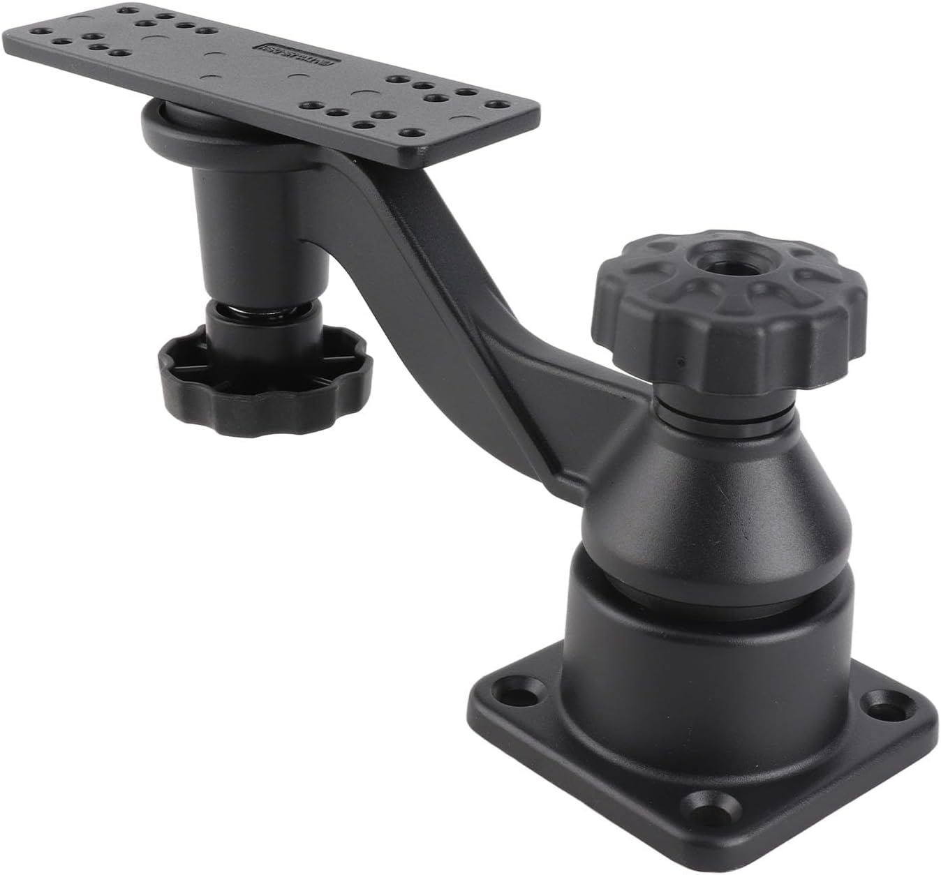 6in Swing Arm Mount, Marine Grade Aluminum Horizontal Base with 360 Rotation for Fish Finders and Chartplotters