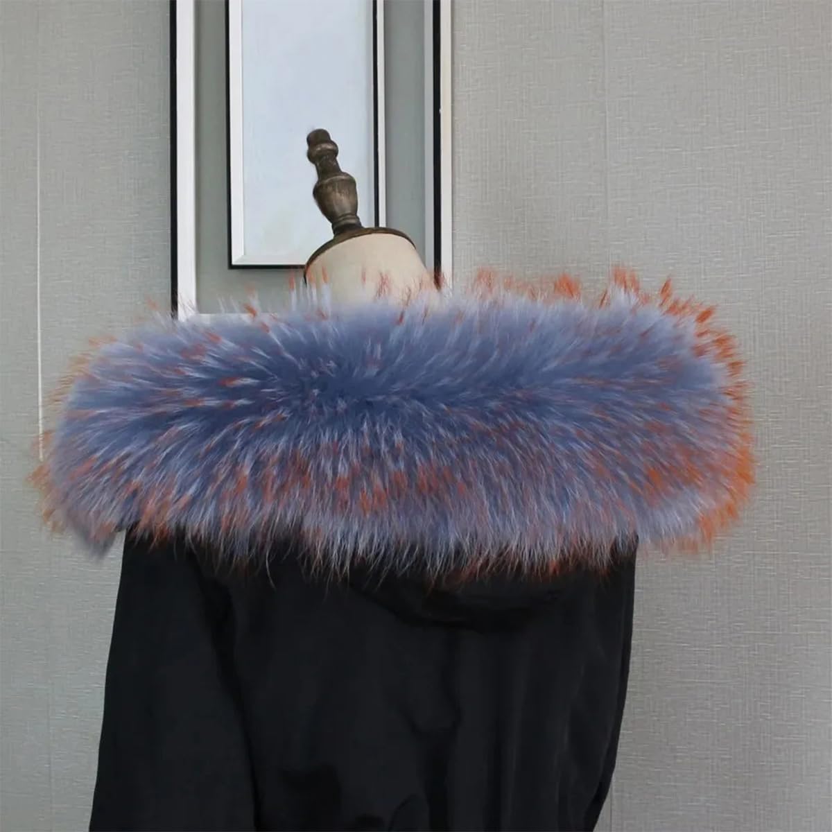 Faux Fur Collar Shawl Scarf for Women Men, Neck Warmer Scarf Wrap Replacement Trim for Coat Jacket