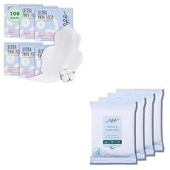 Organic Feminine Care Bundle Large pH-Balanced Wipes Ultra-Thin Absorbent Sanitary Pads for Women 10ct Wipes Regular Size 3