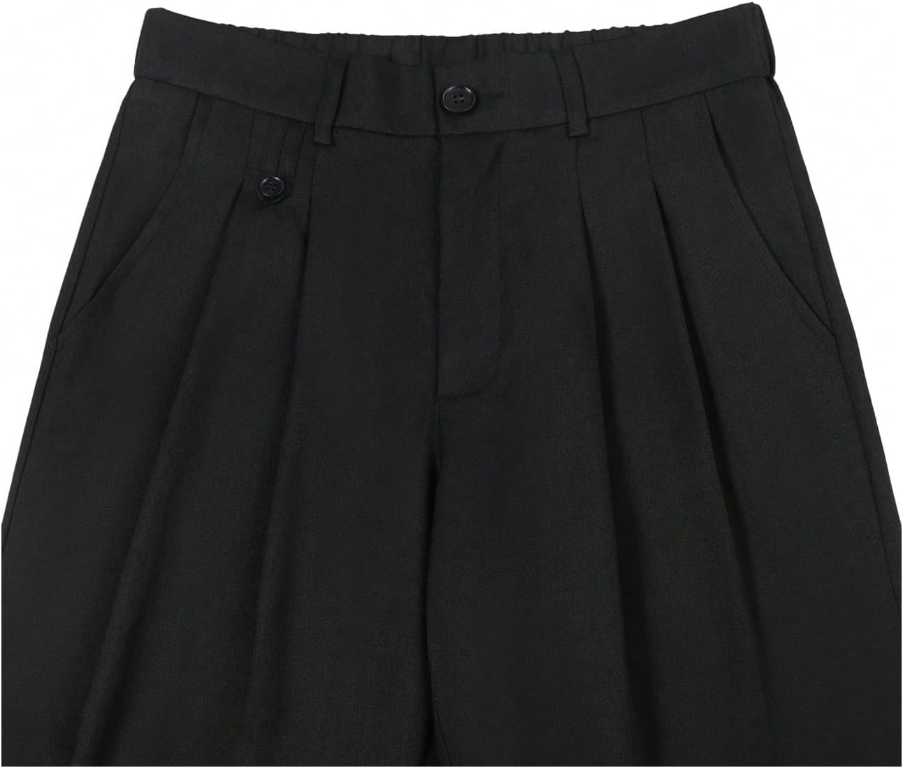 GORGLITTER Men's Zipper Fly Baggy Dress Pants Straight Leg Casual Pleated Trousers Streetwear - Image 4