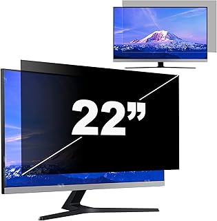 Computer Monitor Privacy Screen 22In for 16:10 Aspect Widescreen Monitor, Removable Anti Glare Blue Light Privacy Filter, Anti-Scratch Protective Film, Slide Mount Designed for Desktop Computer Shield