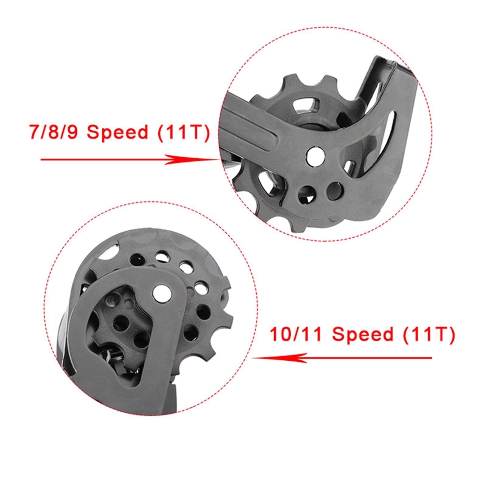 Derailleur，Rear Derailleur Dérailleur arrière de vélo VTT 7/8/9/10/11 Vitesses, dérailleur arrière de Route Compatible avec Les pièces de Cyclisme 7/8/9/10S