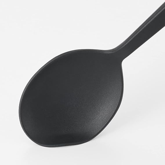 MUJI 82932461 Silicone Cooking Spoon, Length 10.2 inches 26 cm, Black