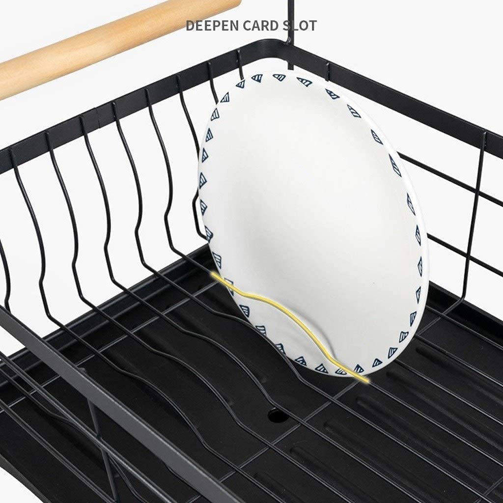 Scolapiatti Scaffale Per Piatti In Acciaio Inossidabile Scaffali Per Da Cucina Scarico Per Lavello Per Bacchette Cucchiai Stoccaggio Stendino Portaposate Cucina(Black)