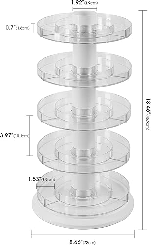 Miniatura 6 de J JACKCUBE DESIGN Soporte giratorio de acrílico para esmalte de uñas, estante giratorio con capacidad para 115 a 195 botellas, organizador de