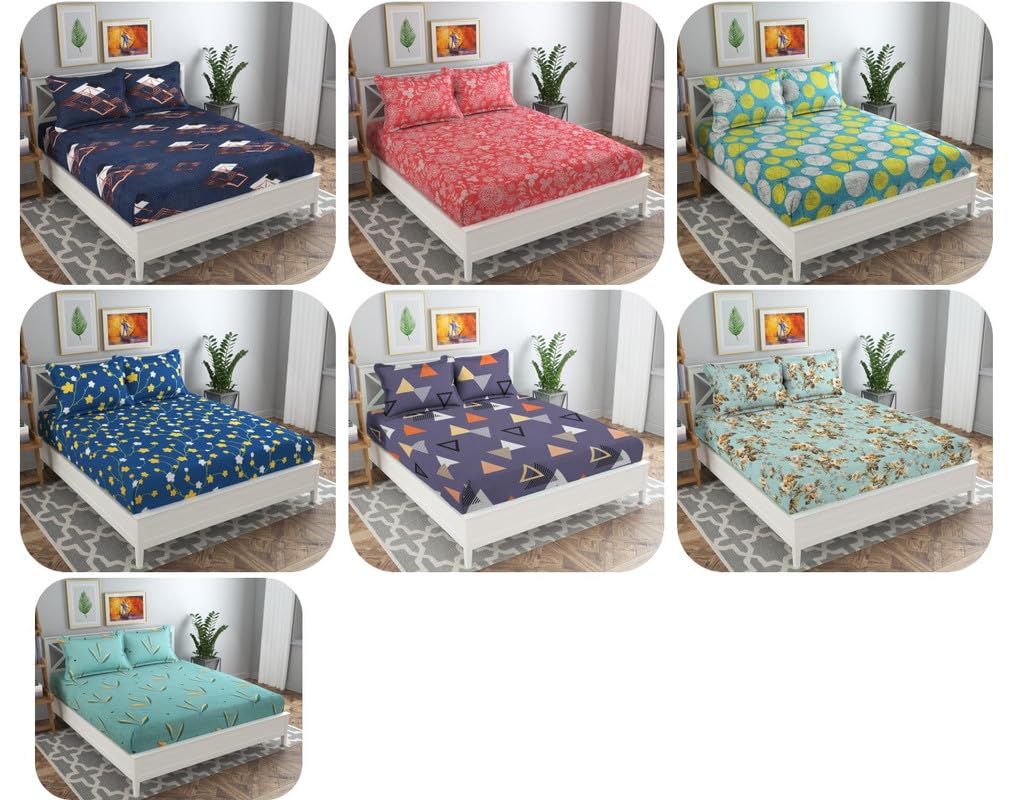 BSB HOME ® Premium Printed Microfiber 7 Double Bedsheets Combo with 14 Pillow Covers-120 TC Breathable & Wrinkle Free -228 CM x 228 CM (Combo, Multicolour) -Pack of 7 (B0C9T5S69F) Amazon Price History, Amazon Price Tracker