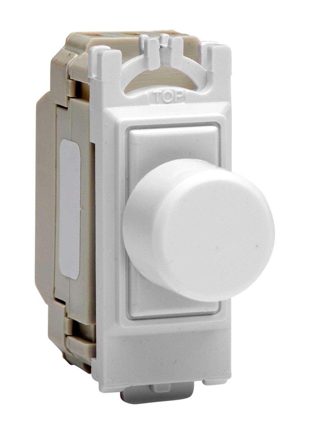 Modular Grid System White Push Switch 6A 2-Way Powergrid Module Varilight GH0W