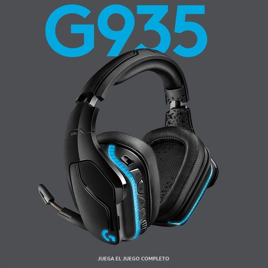 Logitech G935 Wireless 7.1 Surround Sound LIGHTSYNC Gaming Headset - NA - 2.4GHZ - N/A - EMEA (Reacondicionado)