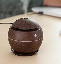 مرطب هواء بالموجات فوق الصوتية، موزع زيوت عطرية USB لتنقية الهواء للسيارة والعائلة والمكتب والمنزل وغرفة النوم وغرفة المعيشة والدراسة واليوغا والسبا (كورة تاتش غامق, 200ML)