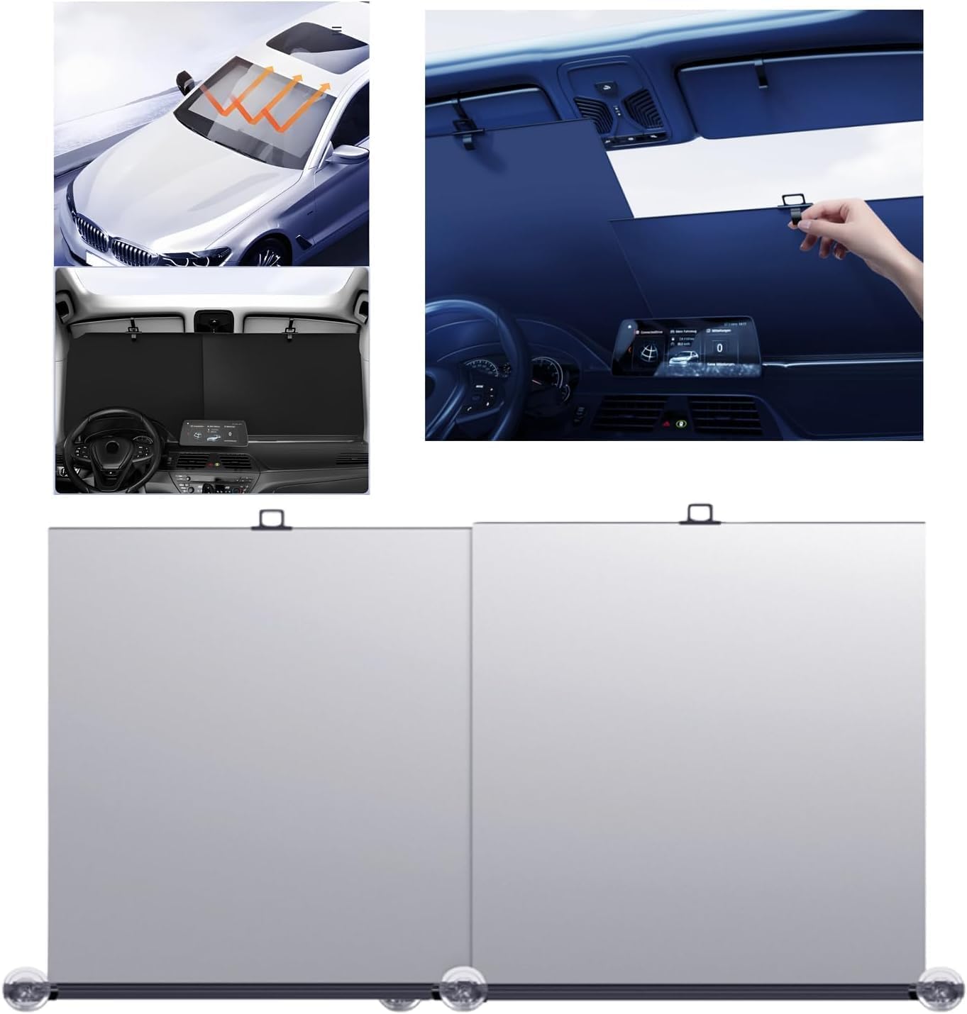 Amazon | 車用サンシェード 車 フロント日除け 新型ロールスクリーン