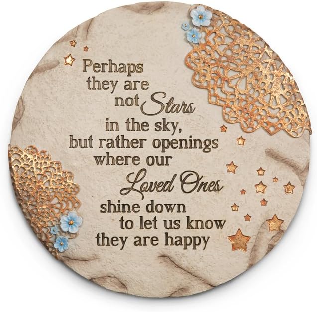 Pavilion Gift Company 19058 Light Your Way Memorial Garden Stone, 10-Inch, Stars in The Sky : Patio, Lawn & Garden