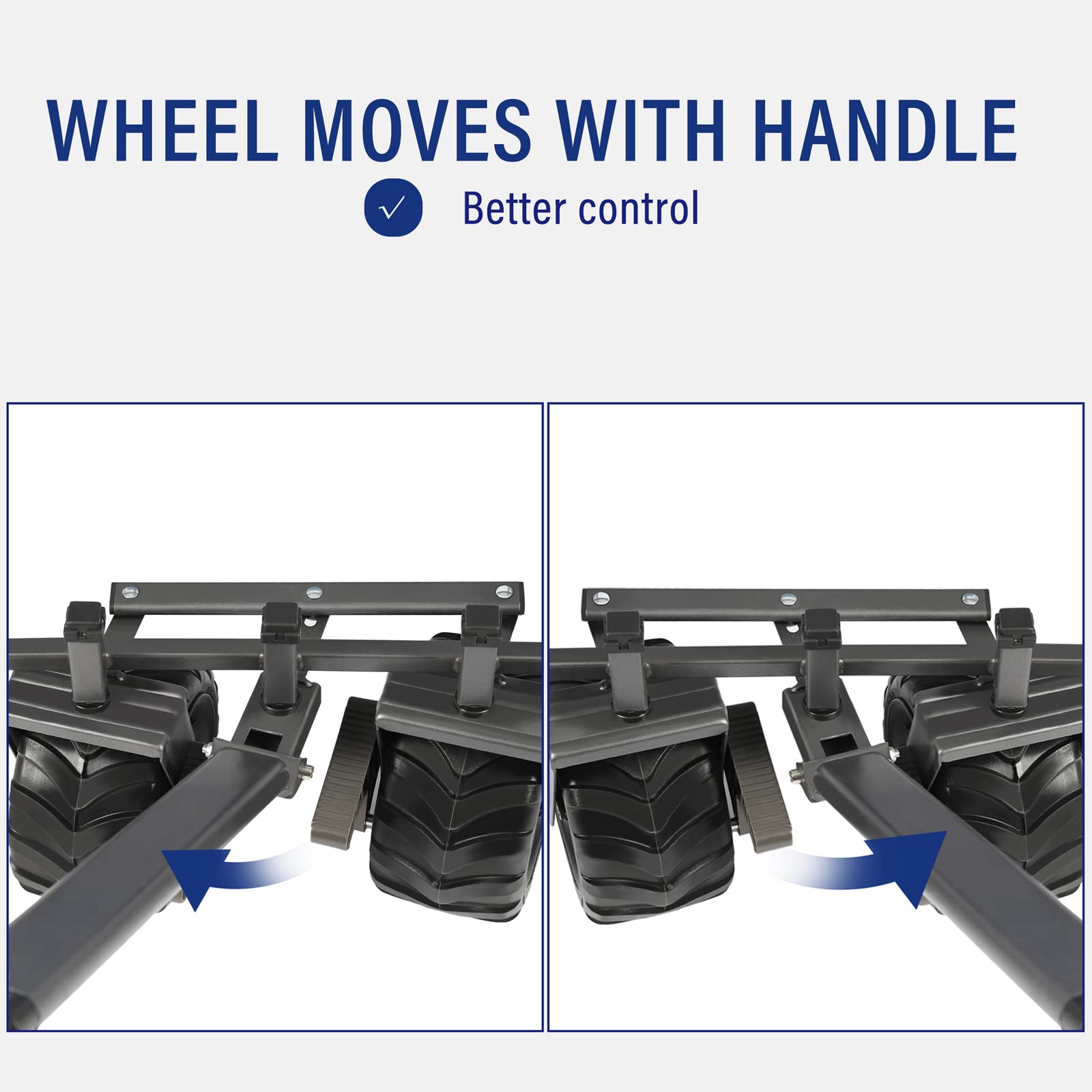 Sekey Collapsible Folding Wagon Cart with Brake, Outdoor Heavy Duty Utility Beach Wagon with All Terrain Wheels, Light Blue