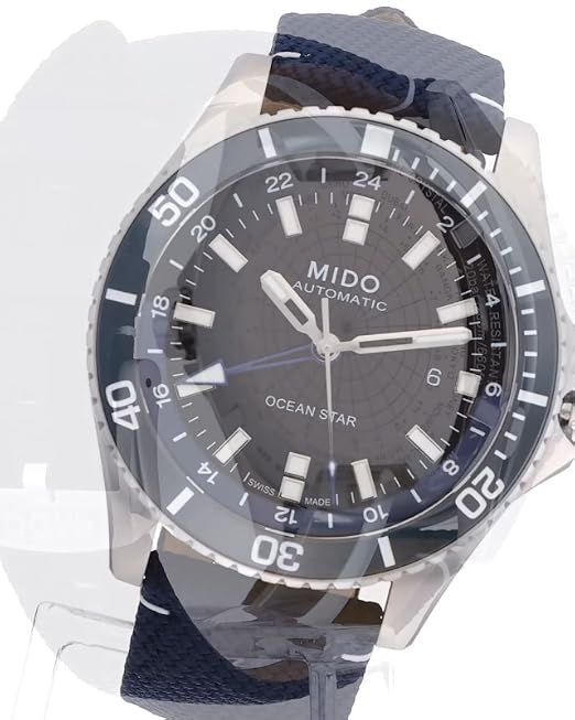 Amazon.co.jp: [ミドー] メンズ 200m防水 GMT ダイバーズウォッチ 80