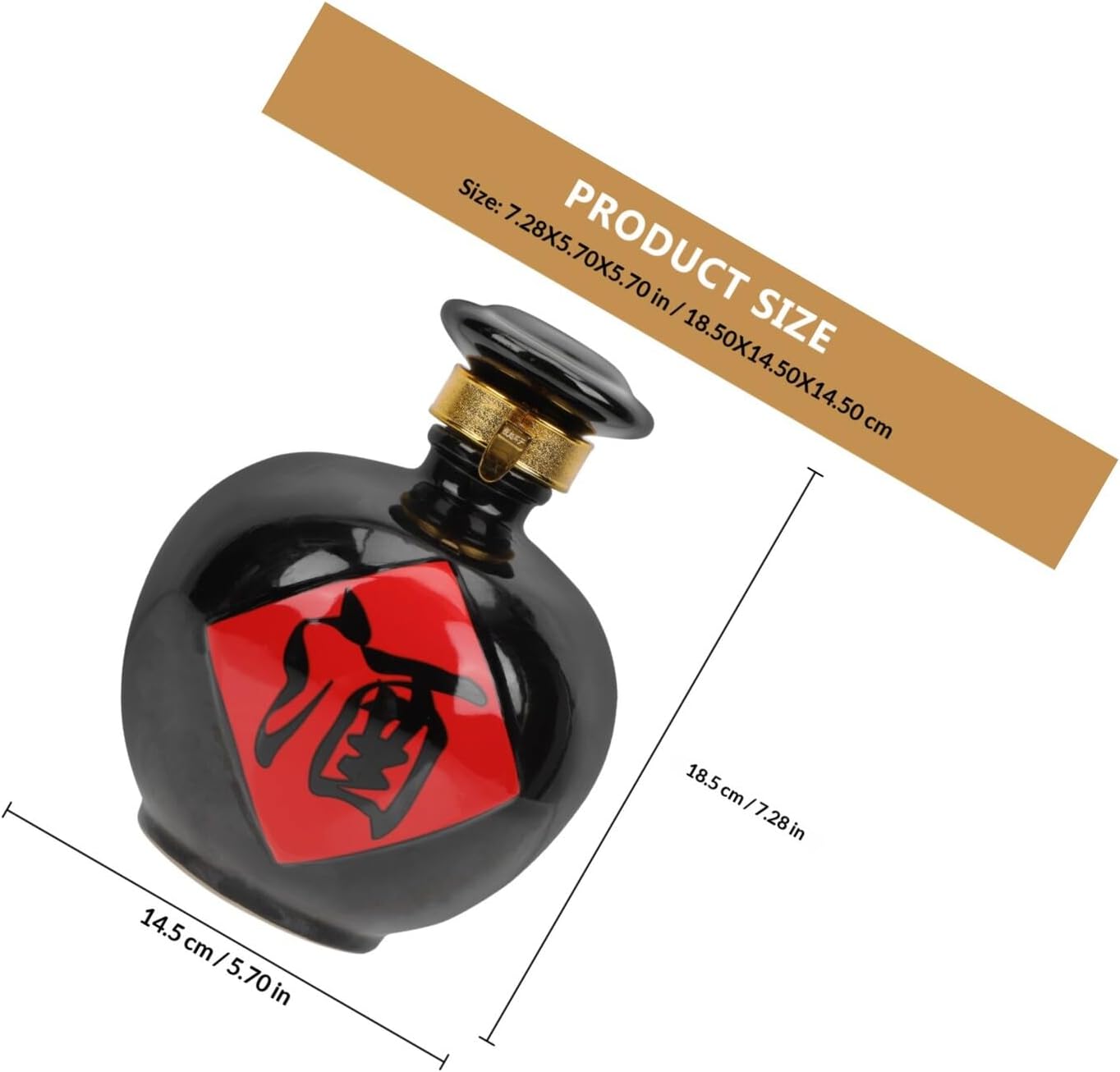 VALICLUD Vintage Ceramic Sealed Wine Jar 2-jin Dark Glaze Liquor Bottle Home Storage Sealing Wine Holder for Cellar and Kitchen Brewing