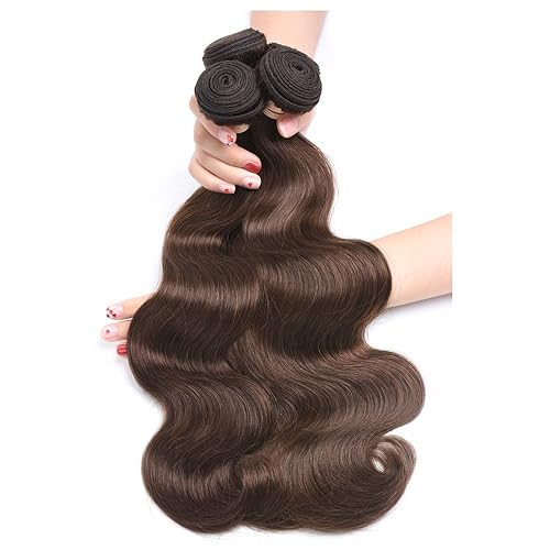 Miniatura 7 de ALLRUN Manojos de cabello humano ondulado marrón (24 26 28) marrón oscuro 100% brasileño virgen Remy armadura de cabello humano 10A, 3 paquetes de