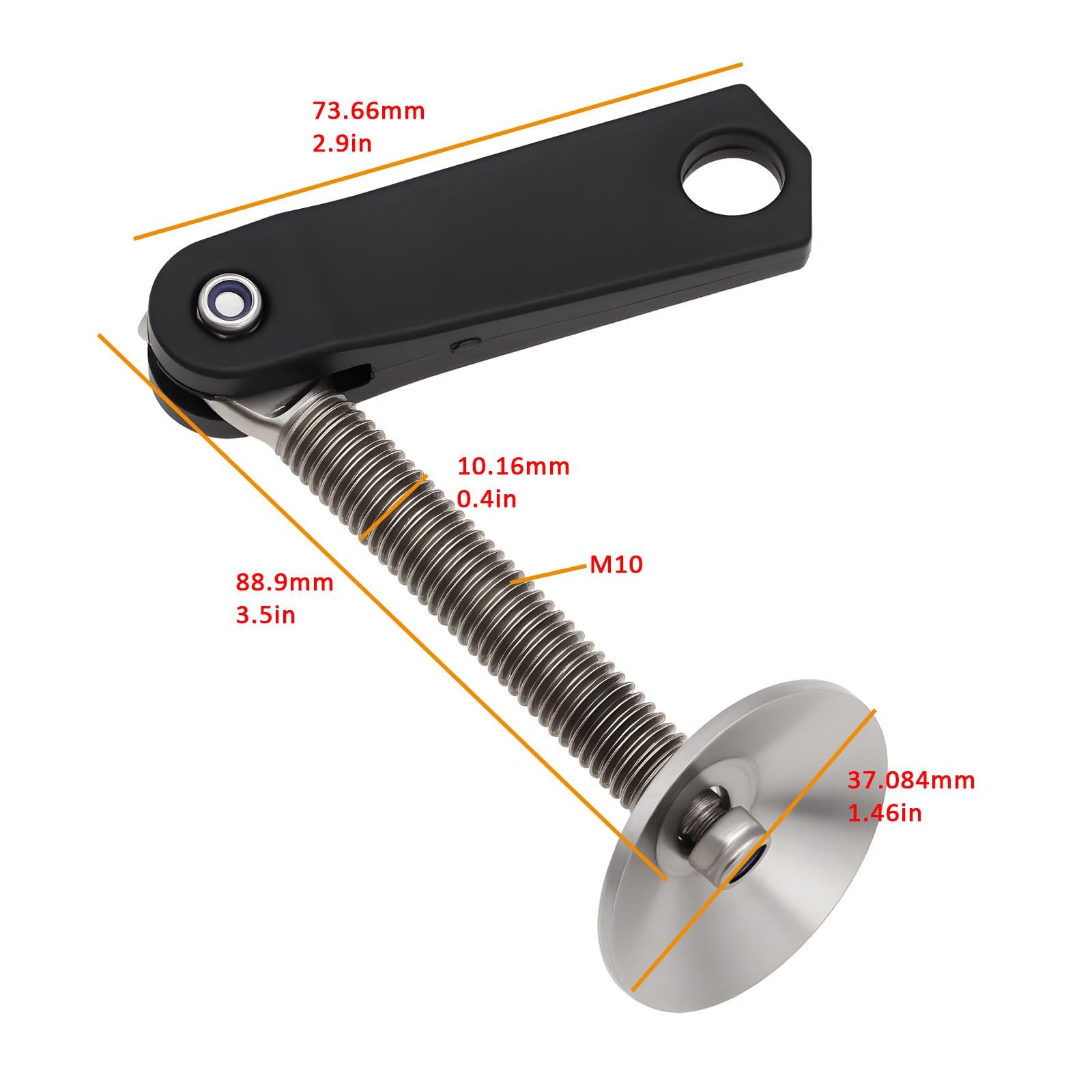 OTOTEC Manija de Abrazadera de Espejo de Popa para Motor Fueraborda Rosca M10 para Motores de 2 Tiempos de 4 5 6 8 9,9 Y 15 HP (6E0-43118-00 Y 6E0-43118-01)