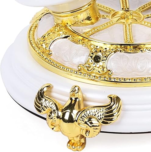 Miniatura 6 de Teléfono de esfera giratoria vintage, teléfono fijo con cable retro real, teléfono de escritorio de estilo antiguo, acabado de metal de resina de