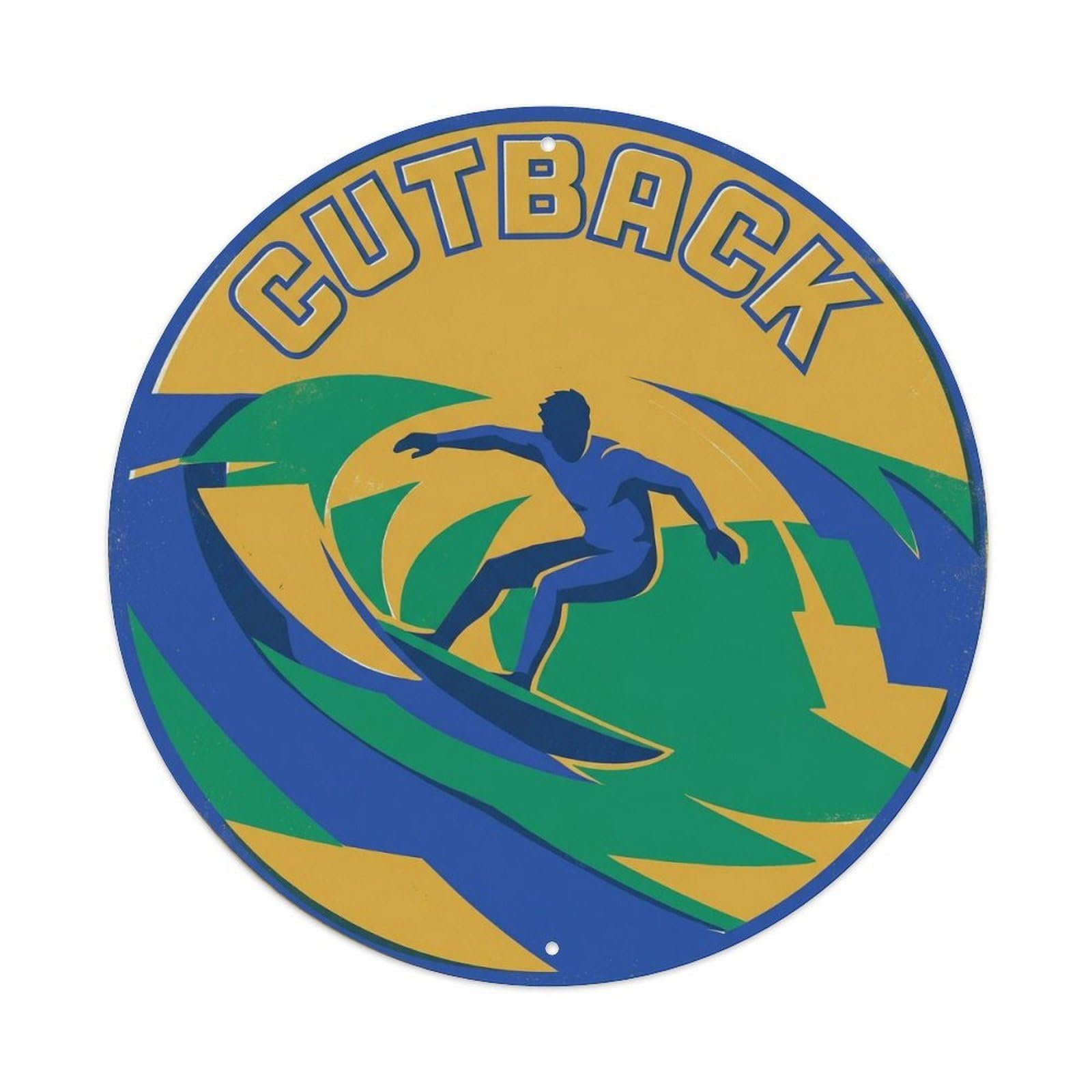 Surf Cutback Hawaii North Pacific Beach Break Metal Tin Sign